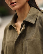 Jaqueta Vintage em Suede Texturizado
