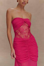 Vestido Longo Tule Bordado