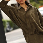 Jaqueta Vintage em Suede Texturizado
