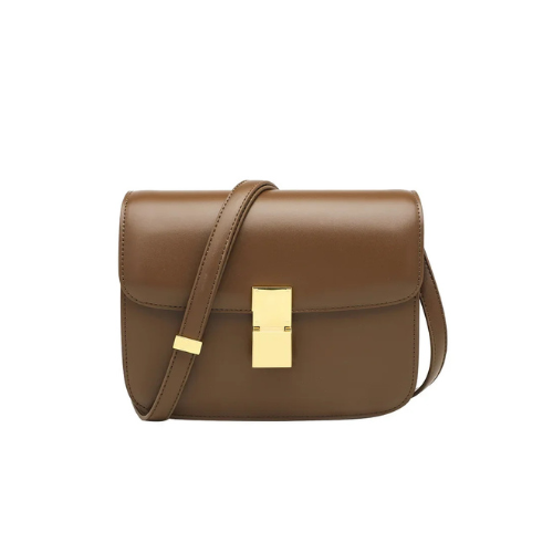 Bolsa Transversal Clássica com Fecho Dourado