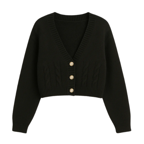 Cardigan Tricot Cropped Trançado