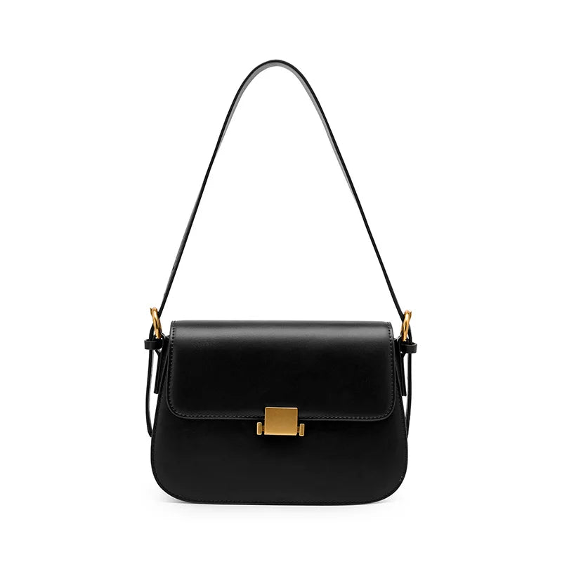 Bolsa de Ombro Minimalista com Fecho Reto