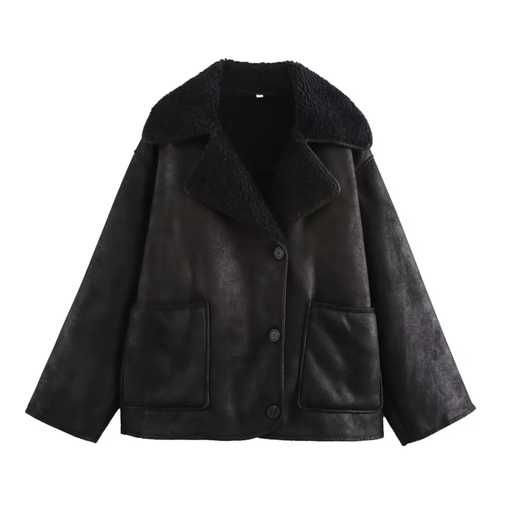 Casaco Forrado Oversized com Botões