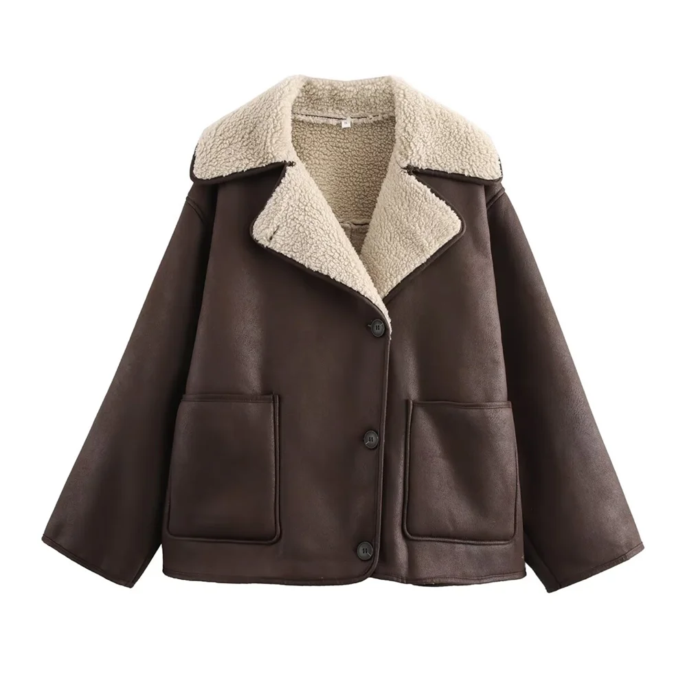 Casaco Forrado Oversized com Botões