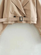 Blazer Cropped com Cinto de Fivela