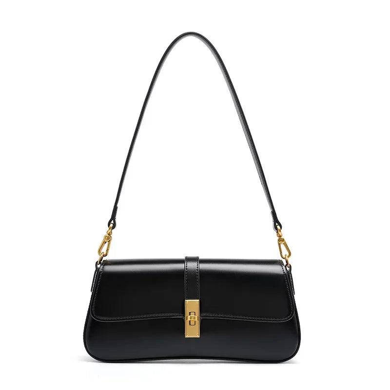 Bolsa Clássica de Ombro Fecho Dourado