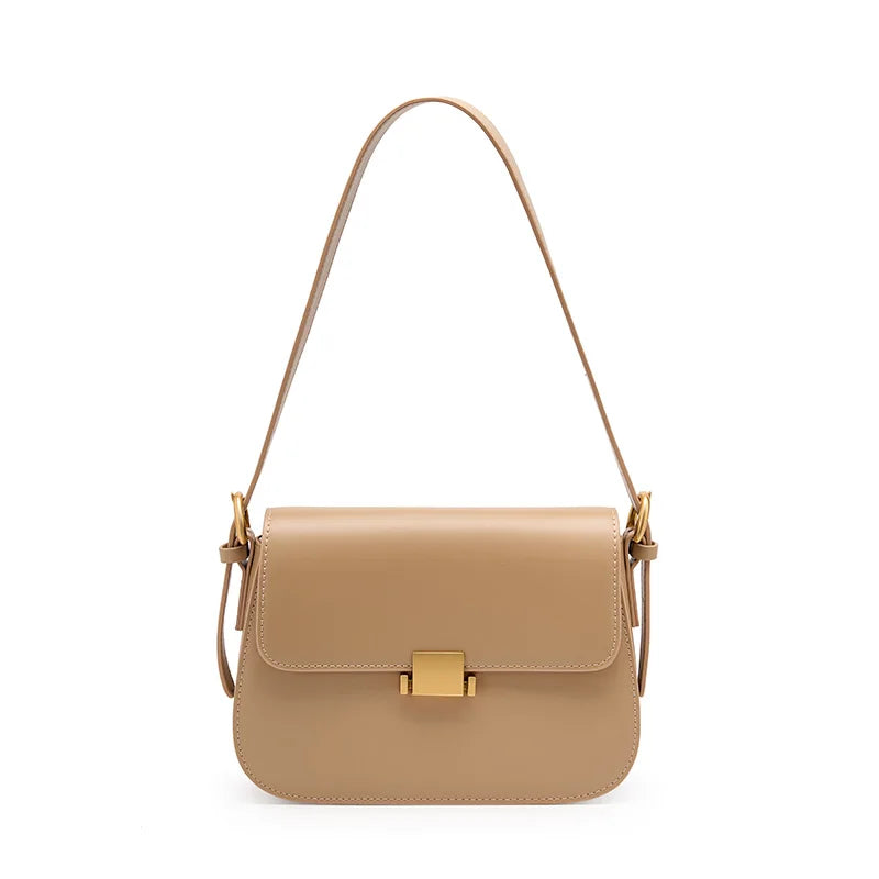 Bolsa de Ombro Minimalista com Fecho Reto