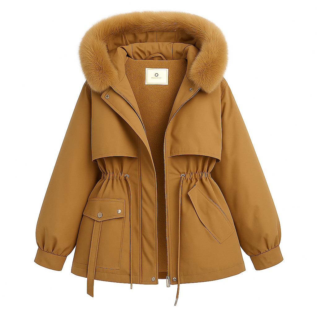 Parka Forrada com Capuz de Pêlo