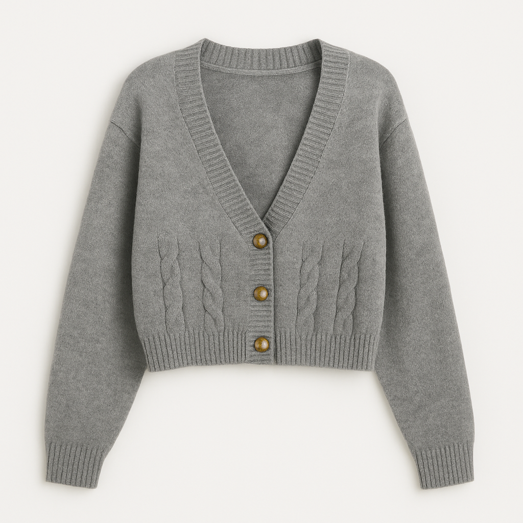 Cardigan Tricot Cropped Trançado