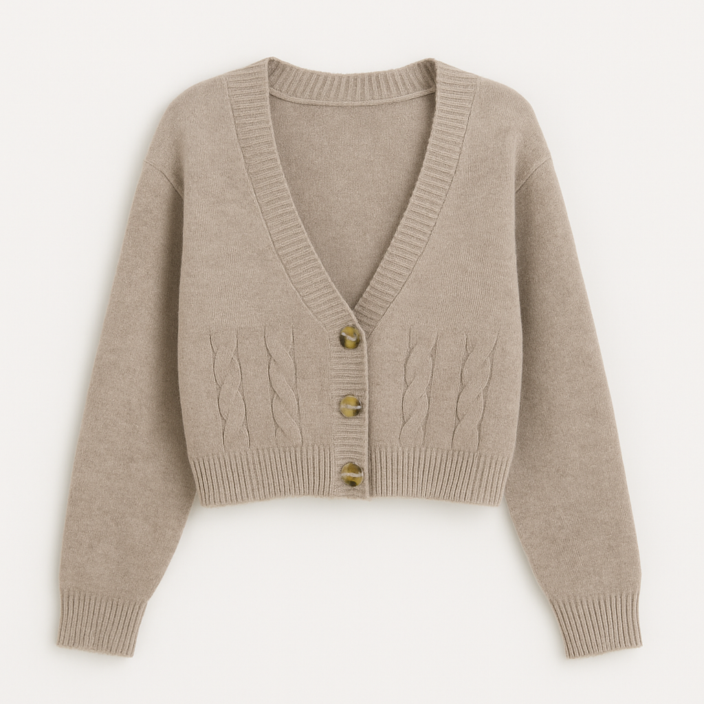 Cardigan Tricot Cropped Trançado