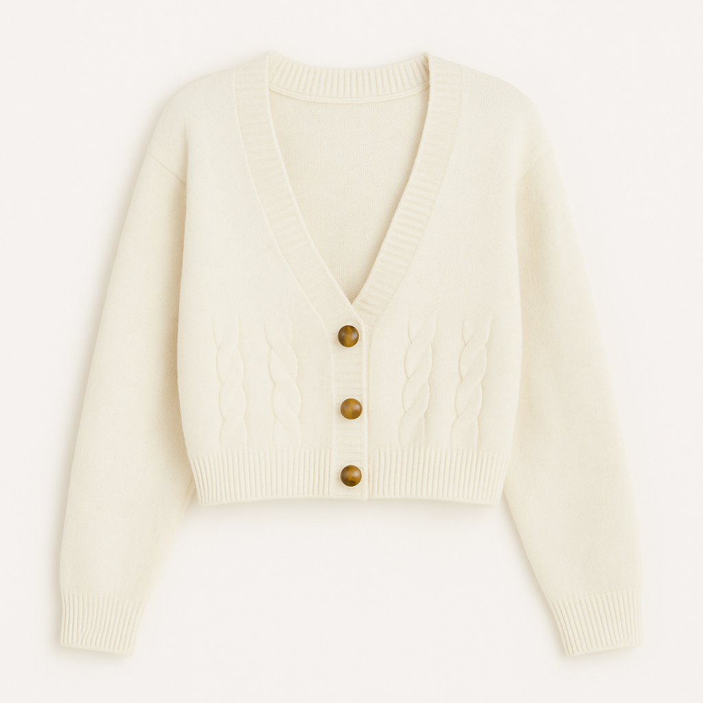 Cardigan Tricot Cropped Trançado
