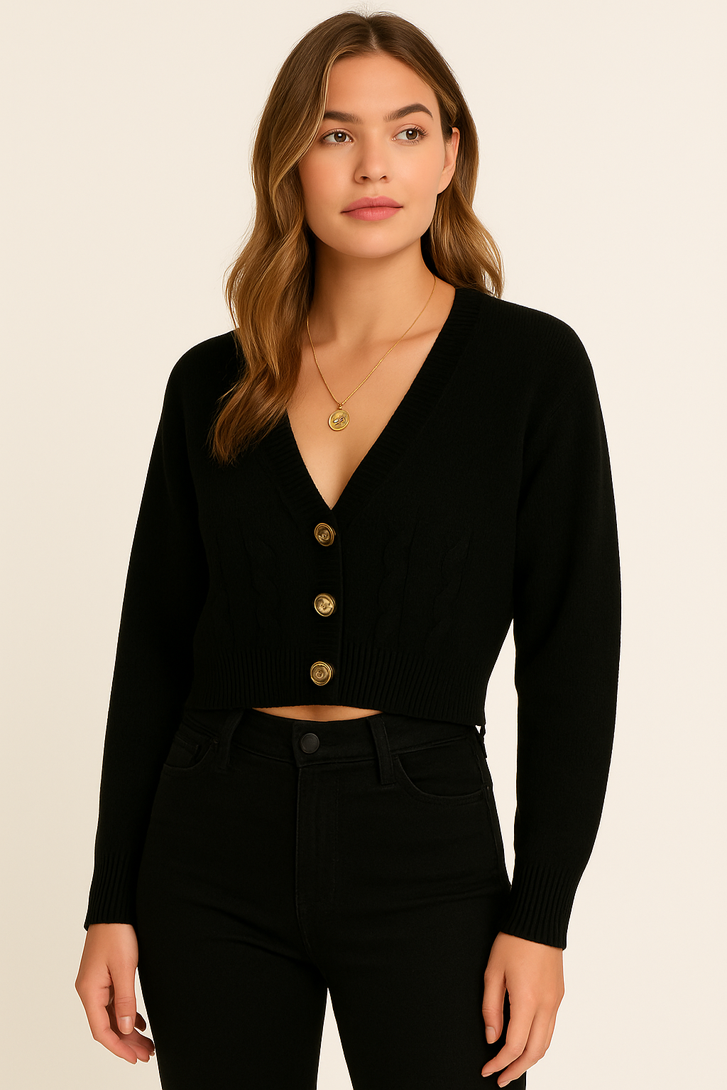 Cardigan Tricot Cropped Trançado