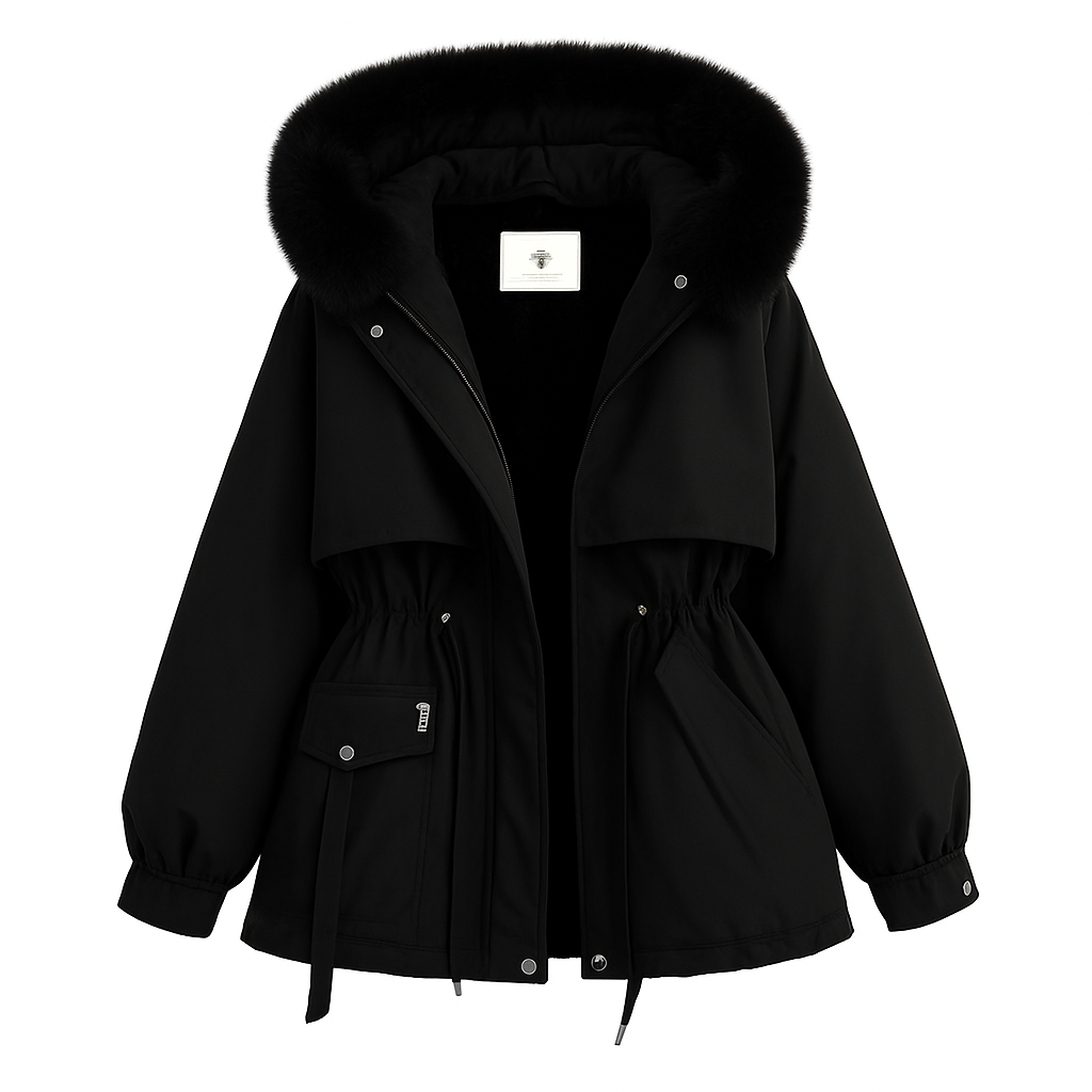Parka Forrada com Capuz de Pêlo