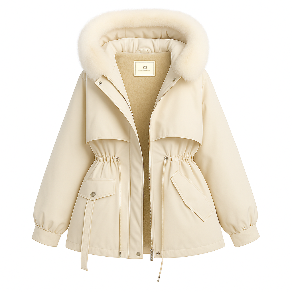 Parka Forrada com Capuz de Pêlo